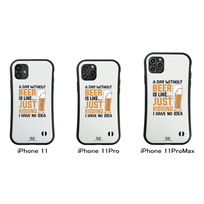 「A DAY WITHOUT BEER IS LIKE ... 」iPhoneケース おもしろデザイン｜酒好きに人気のDrunkmodeスマホケース｜ビール・焼酎・日本酒・ウイスキー好きにおすすめ｜プレゼントにも◎