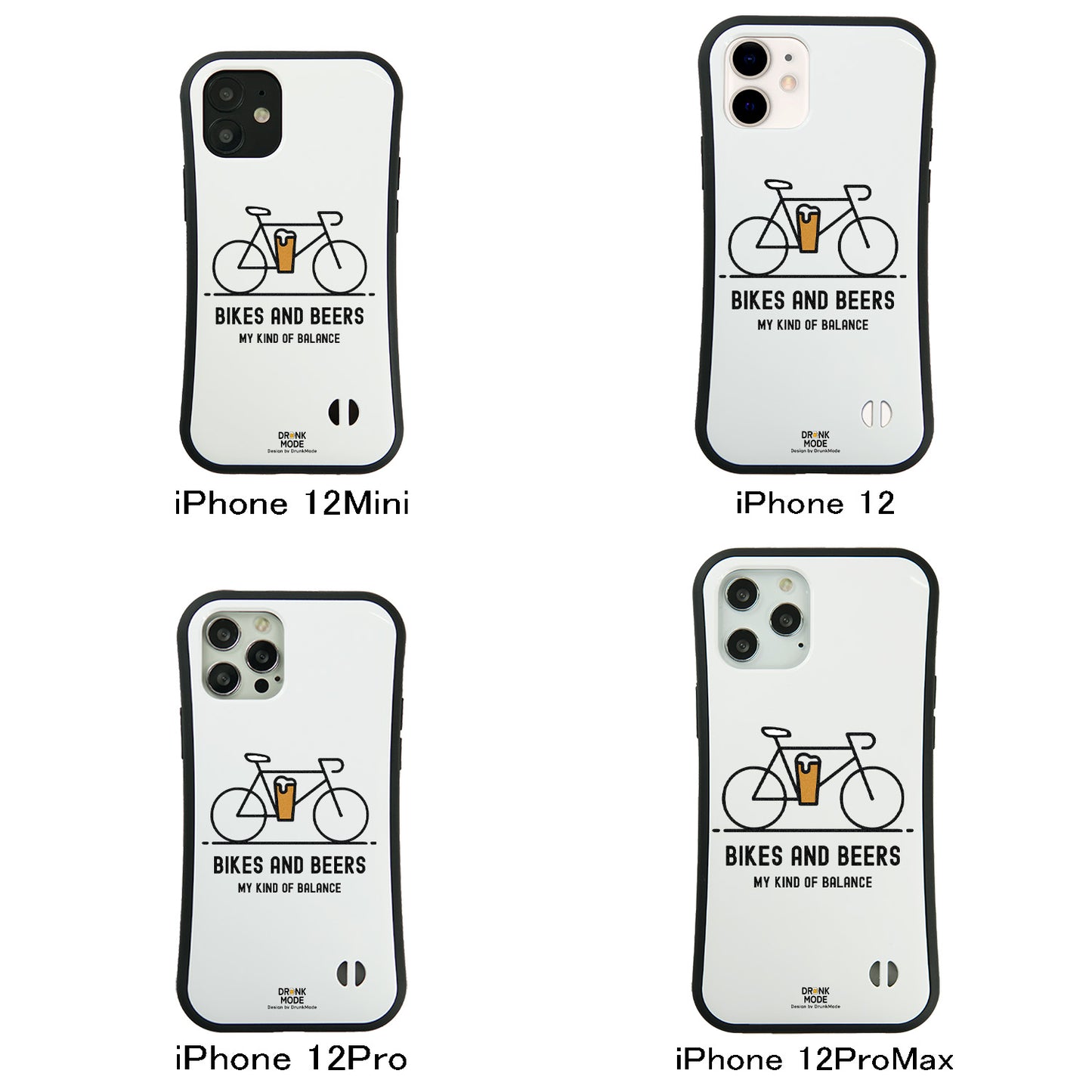 「BIKES AND BEERS 」iPhoneケース おもしろデザイン｜酒好きに人気のDrunkmodeスマホケース｜ビール・焼酎・日本酒・ウイスキー好きにおすすめ｜プレゼントにも◎
