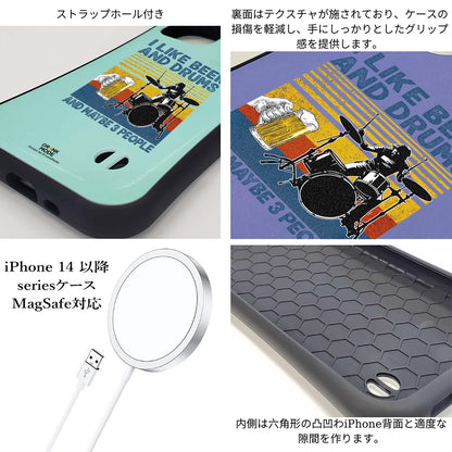 「I LIKE BEER AND DRUMS」iPhoneケース おもしろデザイン｜酒好きに人気のDrunkmodeスマホケース｜ビール・焼酎・日本酒・ウイスキー好きにおすすめ｜プレゼントにも◎