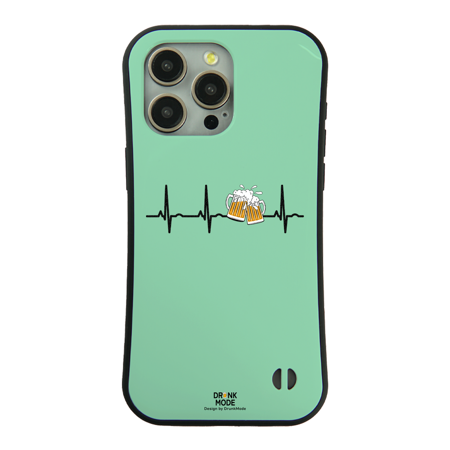 「ビールのハートビート」iPhoneケース おもしろデザイン｜酒好きに人気のDrunkmodeスマホケース｜ビール・焼酎・日本酒・ウイスキー好きにおすすめ｜プレゼントにも◎