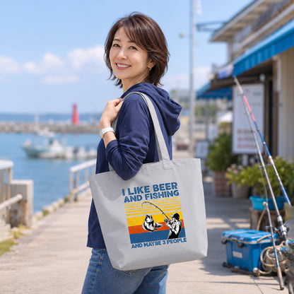 「I LIKE BEER AND FISHING」トートバッグ｜ビール・釣り好きへのプレゼント | Drunkmode