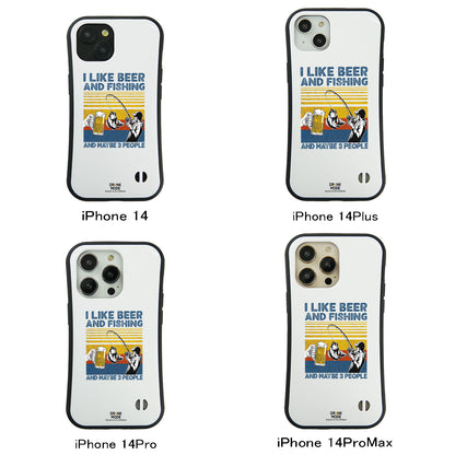 「I LIKE BEER AND FISHING」iPhoneケース おもしろデザイン｜酒好きに人気のDrunkmodeスマホケース｜ビール・焼酎・日本酒・ウイスキー好きにおすすめ｜プレゼントにも◎