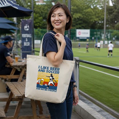 「I LIKE BEER AND SOCCER」トートバッグ｜ビール・サッカー好きへのプレゼント | Drunkmode