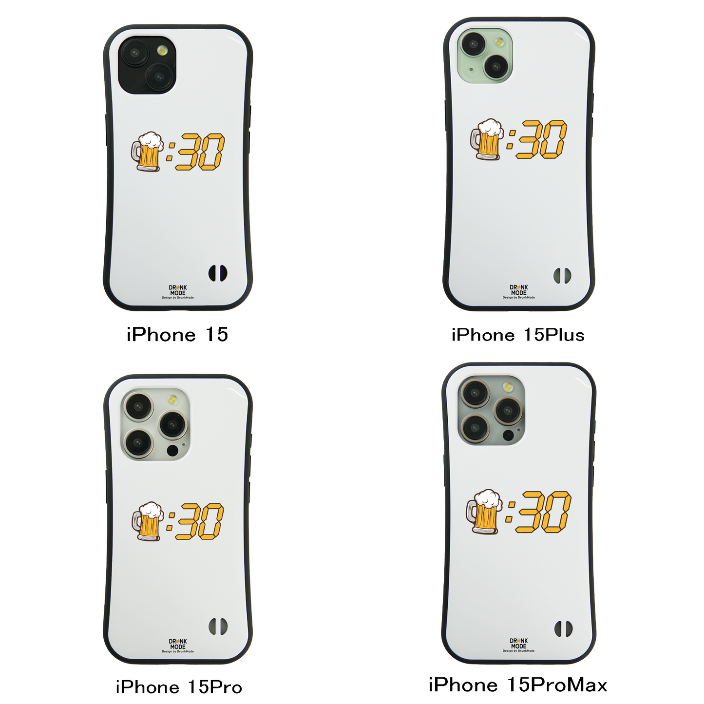 「ビール：30」iPhoneケース おもしろデザイン｜酒好きに人気のDrunkmodeスマホケース｜ビール・焼酎・日本酒・ウイスキー好きにおすすめ｜プレゼントにも◎