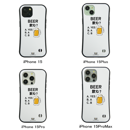 「BEER飲む？」iPhoneケース おもしろデザイン｜酒好きに人気のDrunkmodeスマホケース｜ビール・焼酎・日本酒・ウイスキー好きにおすすめ｜プレゼントにも◎