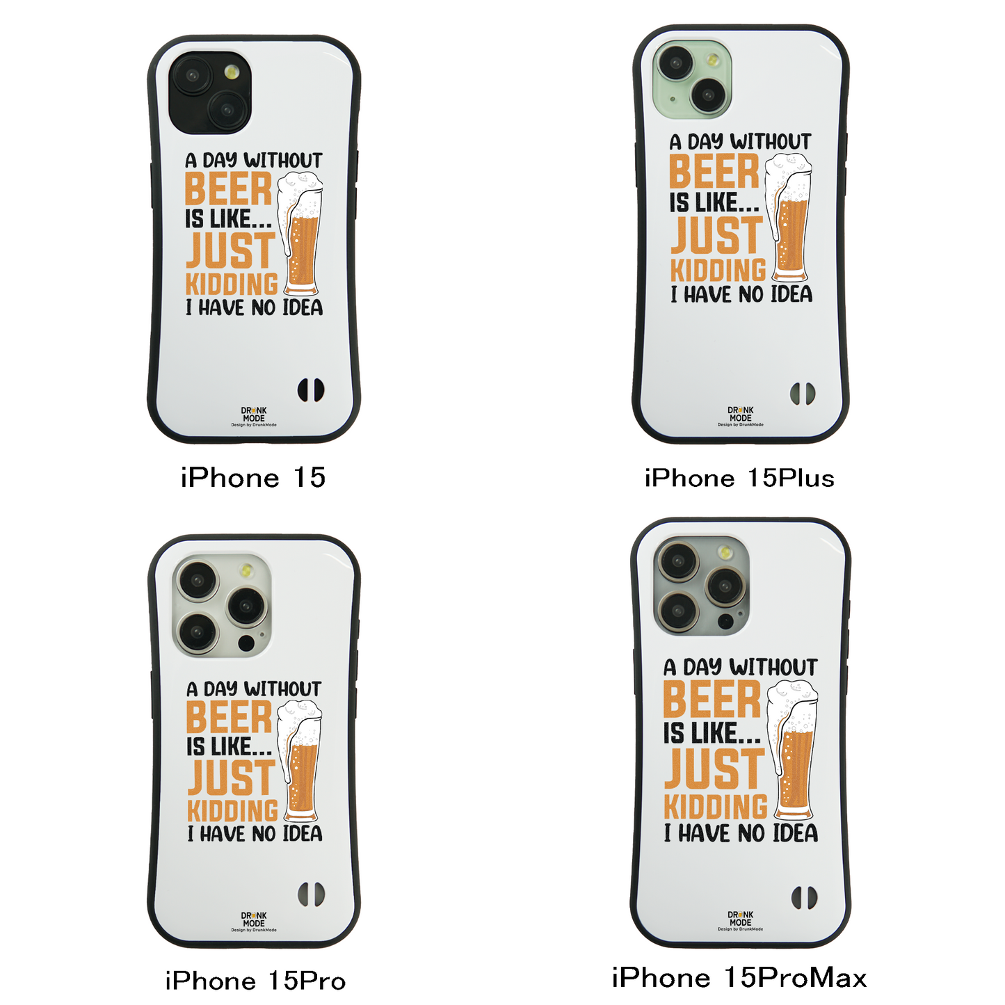 「A DAY WITHOUT BEER IS LIKE ... 」iPhoneケース おもしろデザイン｜酒好きに人気のDrunkmodeスマホケース｜ビール・焼酎・日本酒・ウイスキー好きにおすすめ｜プレゼントにも◎