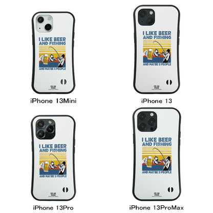 「I LIKE BEER AND FISHING」iPhoneケース おもしろデザイン｜酒好きに人気のDrunkmodeスマホケース｜ビール・焼酎・日本酒・ウイスキー好きにおすすめ｜プレゼントにも◎
