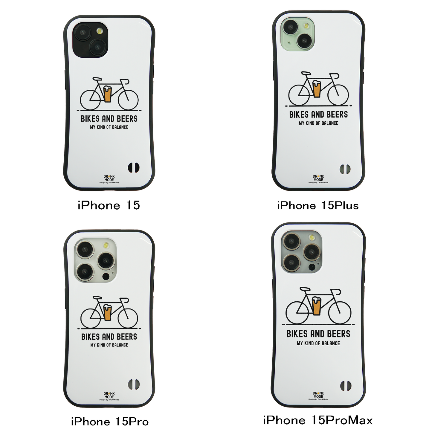 「BIKES AND BEERS 」iPhoneケース おもしろデザイン｜酒好きに人気のDrunkmodeスマホケース｜ビール・焼酎・日本酒・ウイスキー好きにおすすめ｜プレゼントにも◎