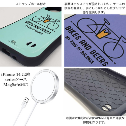 「BIKES AND BEERS 」iPhoneケース おもしろデザイン｜酒好きに人気のDrunkmodeスマホケース｜ビール・焼酎・日本酒・ウイスキー好きにおすすめ｜プレゼントにも◎