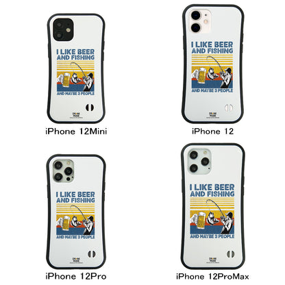 「I LIKE BEER AND FISHING」iPhoneケース おもしろデザイン｜酒好きに人気のDrunkmodeスマホケース｜ビール・焼酎・日本酒・ウイスキー好きにおすすめ｜プレゼントにも◎