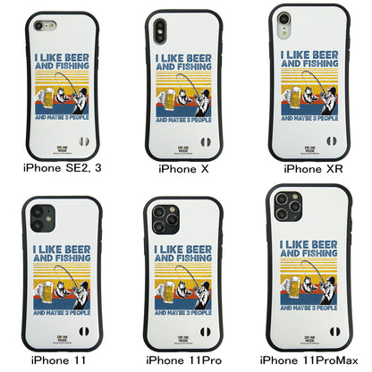 「I LIKE BEER AND FISHING」iPhoneケース おもしろデザイン｜酒好きに人気のDrunkmodeスマホケース｜ビール・焼酎・日本酒・ウイスキー好きにおすすめ｜プレゼントにも◎