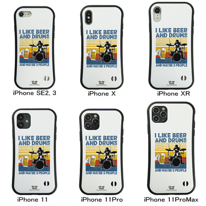 「I LIKE BEER AND DRUMS」iPhoneケース おもしろデザイン｜酒好きに人気のDrunkmodeスマホケース｜ビール・焼酎・日本酒・ウイスキー好きにおすすめ｜プレゼントにも◎