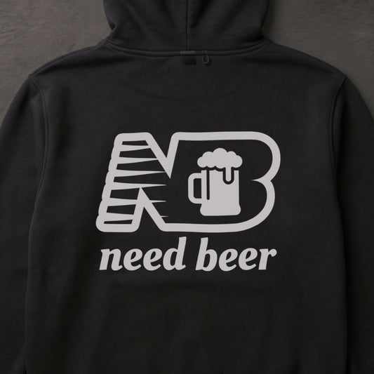 need beer スポーティー ビールジョッキ パーカー ｜バックプリント