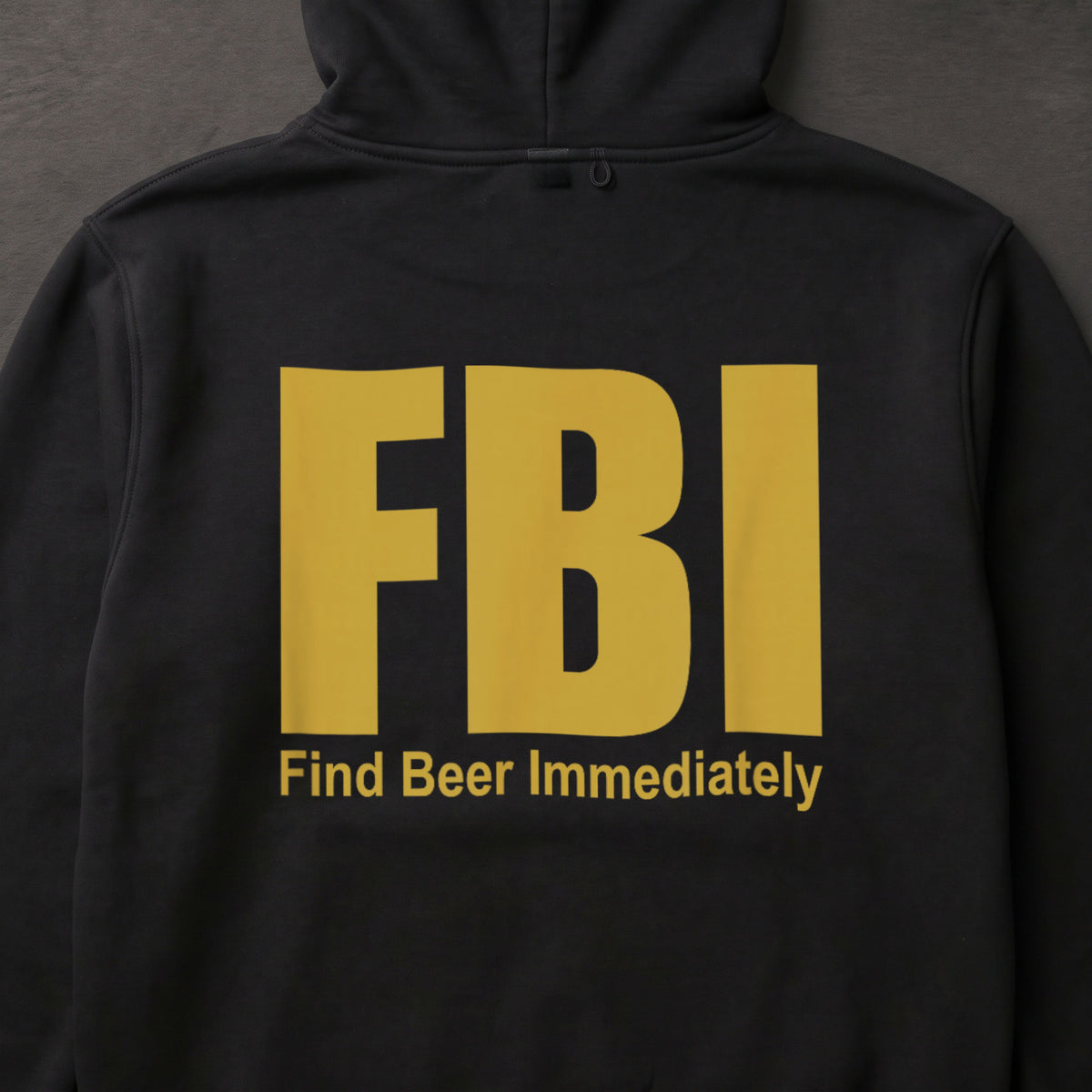 FBI (Find Beer Immediately) おもしろビール パーカー ｜バックプリント