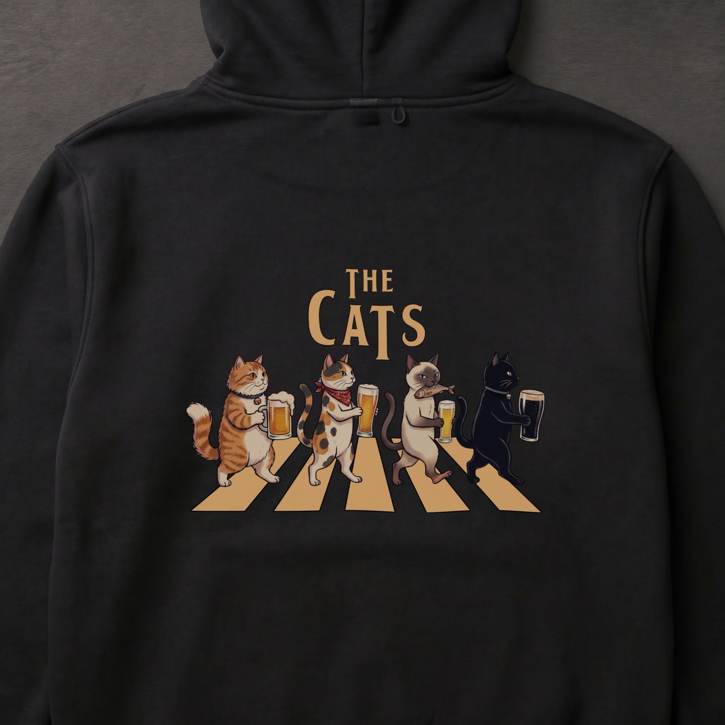 THE CATS 猫とビール 横断歩道 パーカー ｜バックプリント