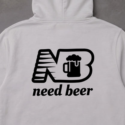 need beer スポーティー ビールジョッキ パーカー ｜バックプリント