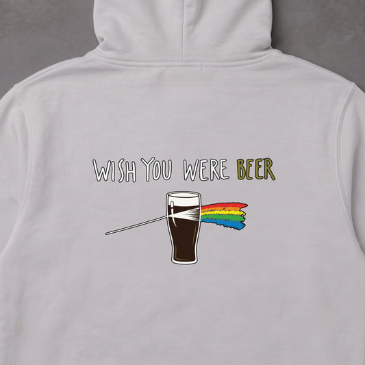 WISH YOU WERE BEER 黒ビール プリズム パーカー ｜バックプリント