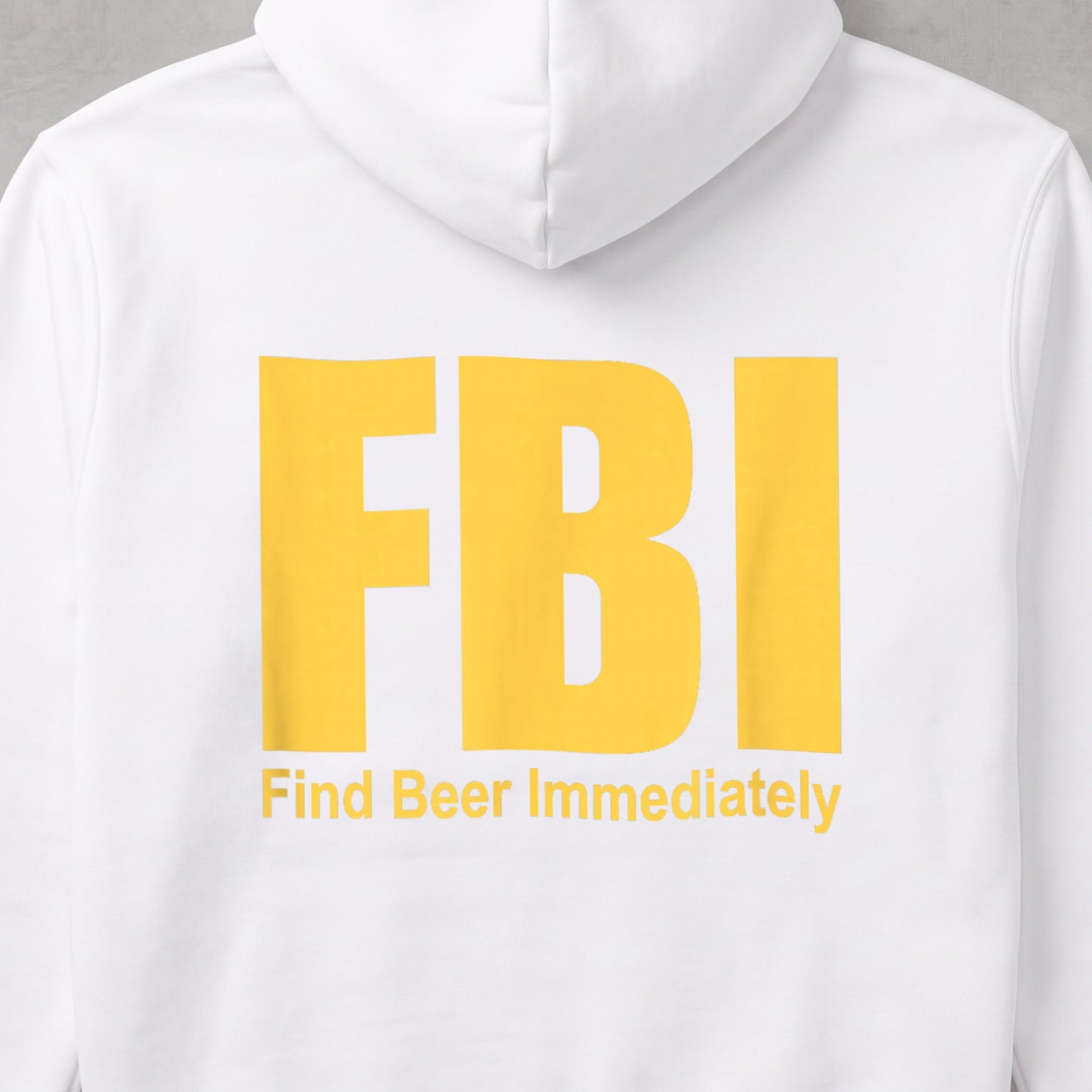 FBI (Find Beer Immediately) おもしろビール パーカー ｜バックプリント
