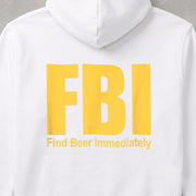 FBI (Find Beer Immediately) おもしろビール パーカー ｜バックプリント