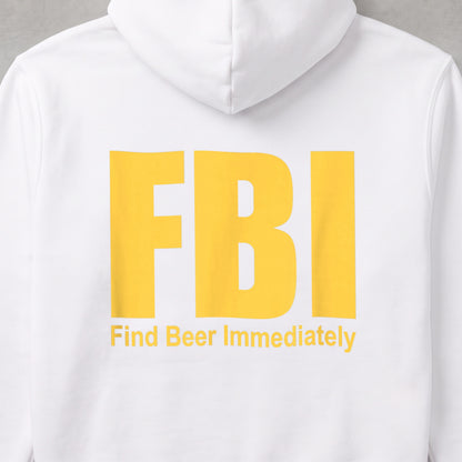 FBI (Find Beer Immediately) おもしろビール パーカー ｜バックプリント