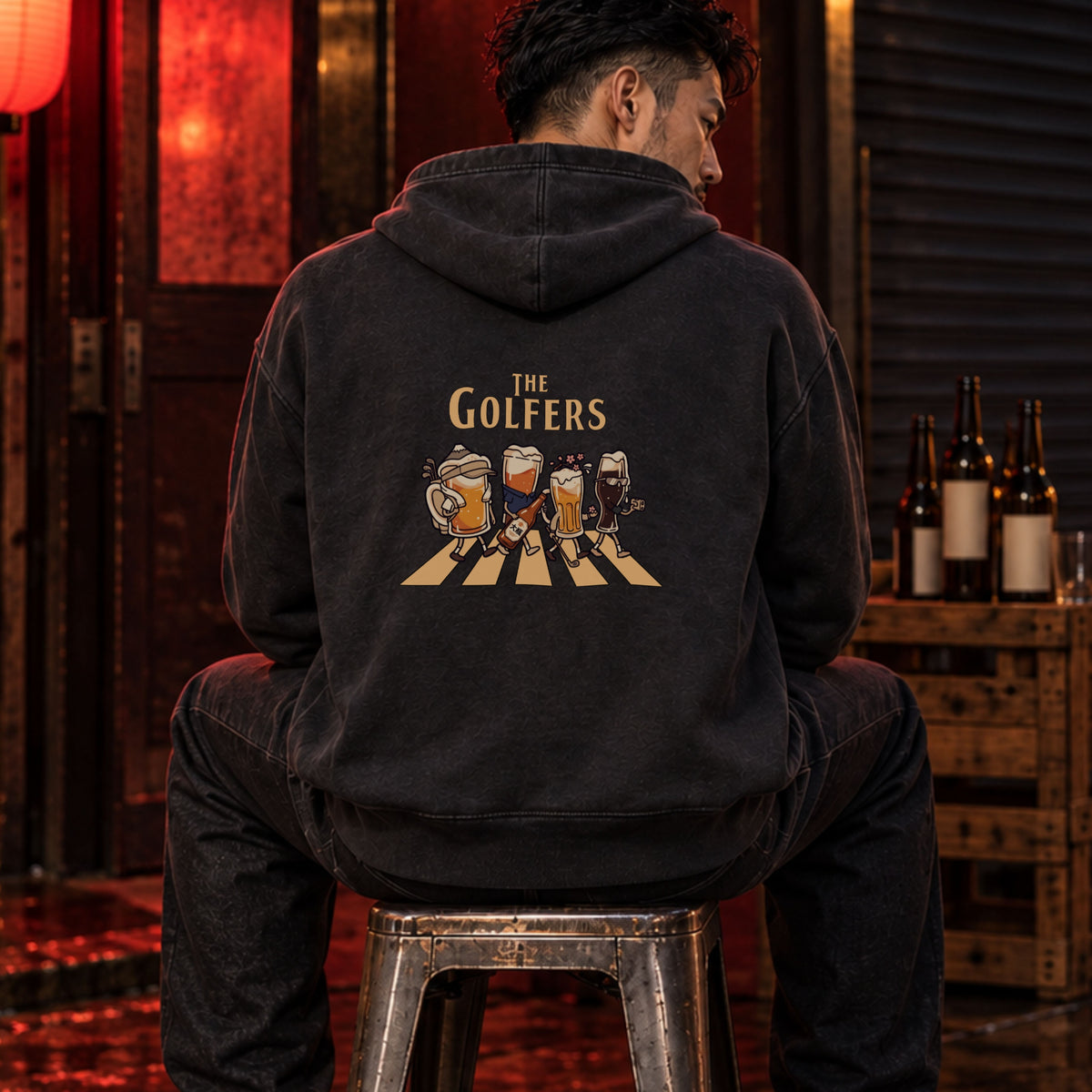 THE GOLFERS ビール横断歩道 パーカー ｜バックプリント