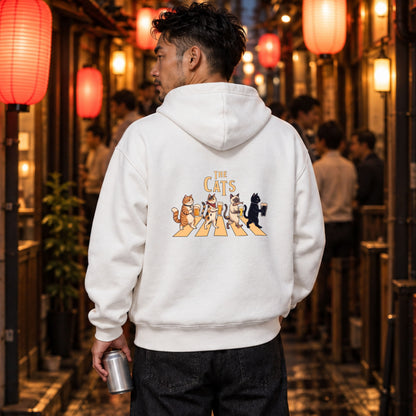 THE CATS 猫とビール 横断歩道 パーカー ｜バックプリント