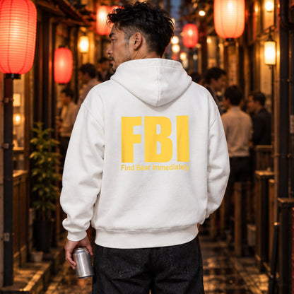 FBI (Find Beer Immediately) おもしろビール パーカー ｜バックプリント
