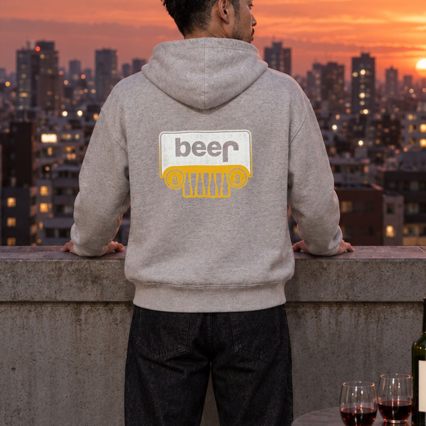 BEER オフロードグリル パーカー ｜バックプリント