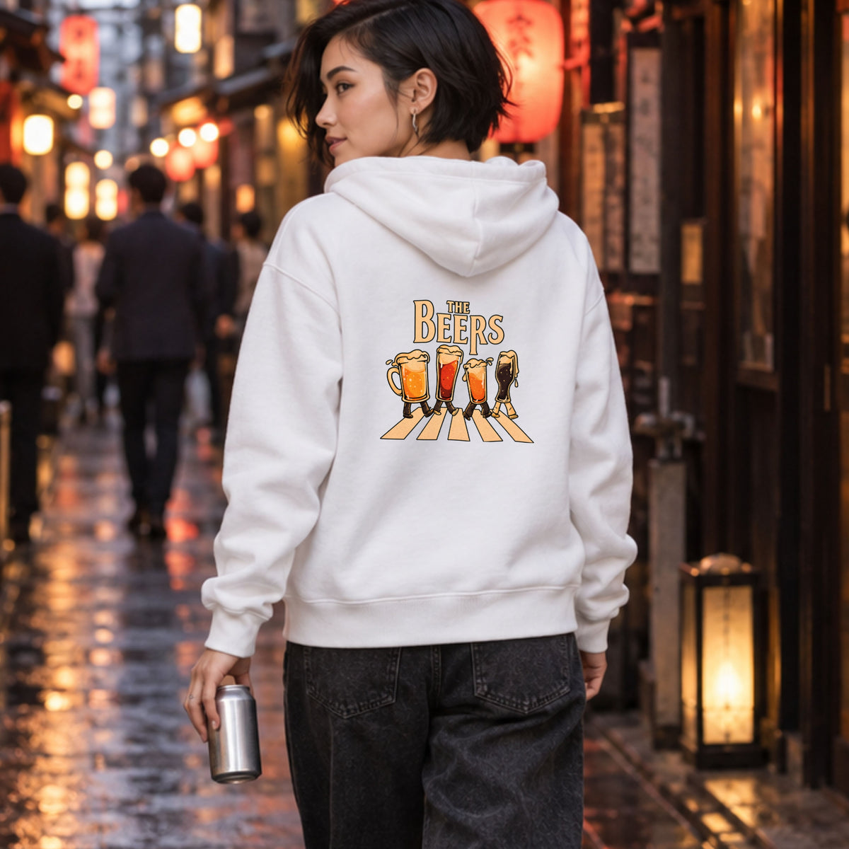 THE BEERS ビール横断歩道 パーカー ｜バックプリント