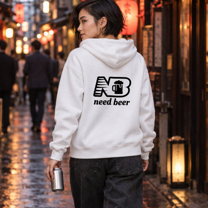 need beer スポーティー ビールジョッキ パーカー ｜バックプリント