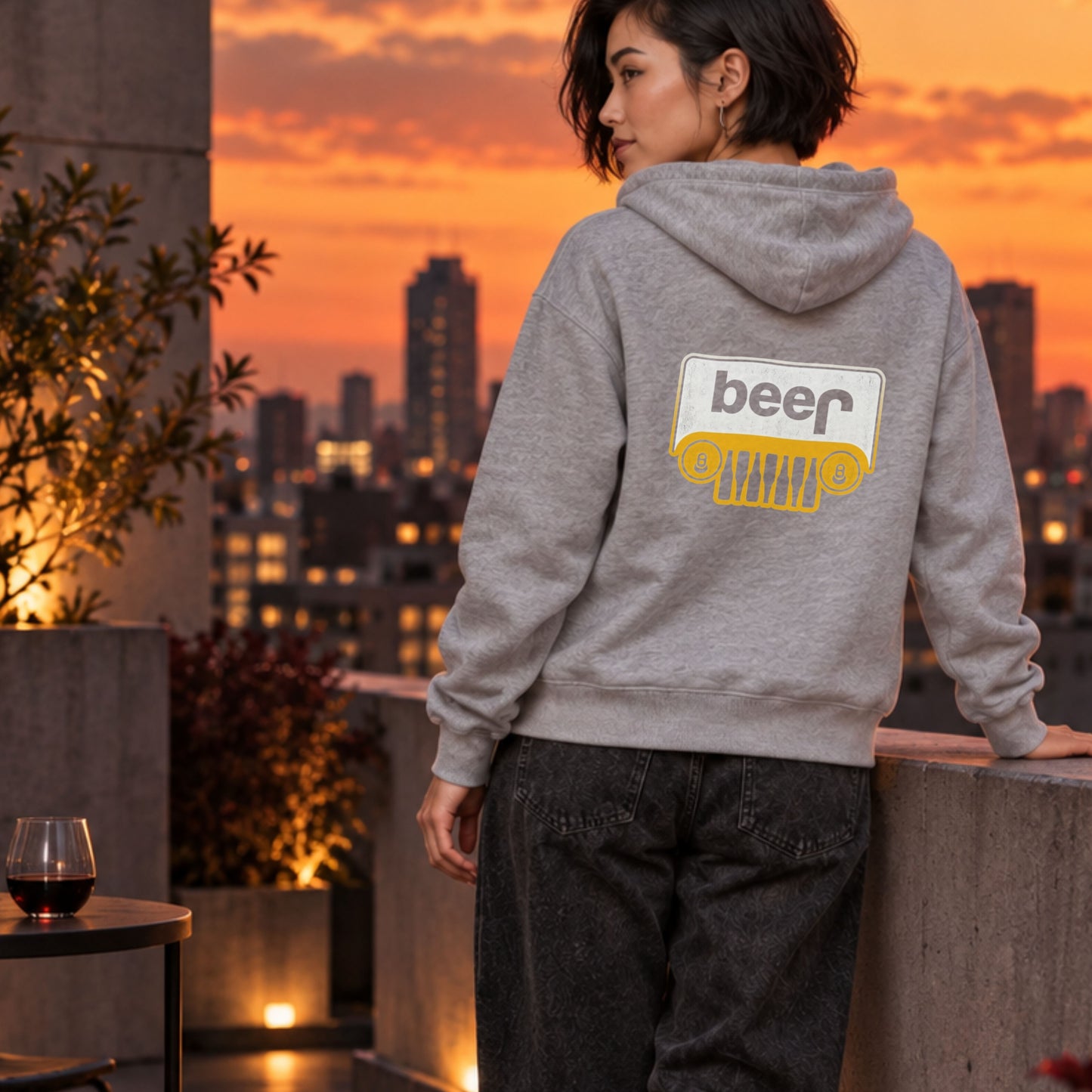 BEER オフロードグリル パーカー ｜バックプリント