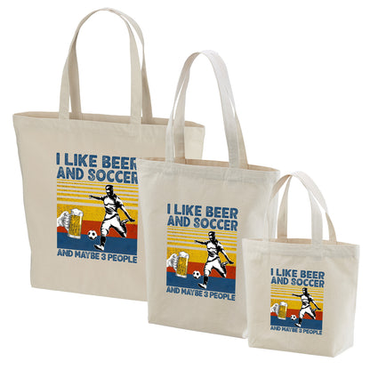 「I LIKE BEER AND SOCCER」トートバッグ｜ビール・サッカー好きへのプレゼント | Drunkmode