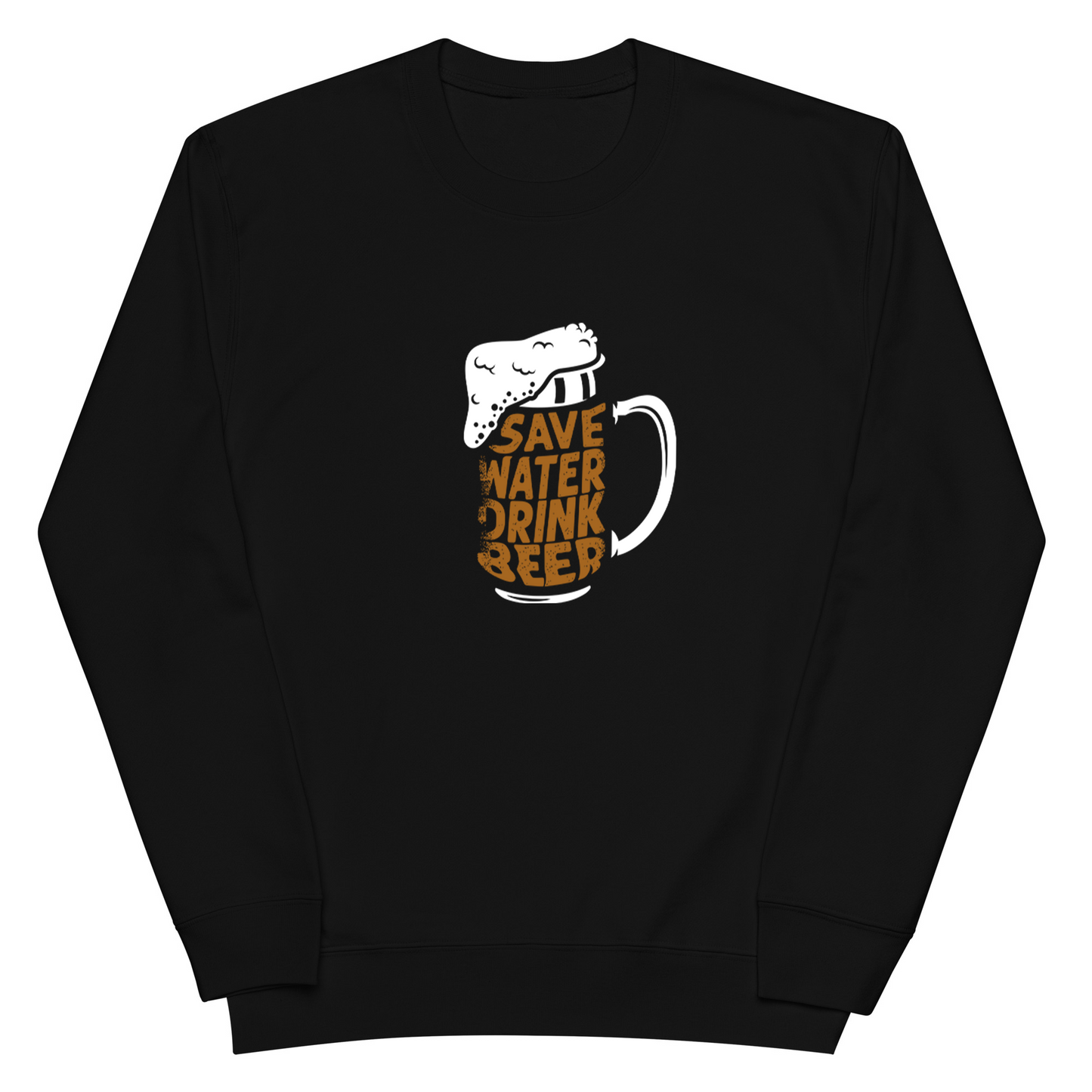 「  Save Water Drink Beer - ビールは水分補給」誕生日プレゼントにも最適！居酒屋・飲み会で話題の面白トレーナー｜日本酒・ビール・焼酎・ウイスキー好きにおすすめ