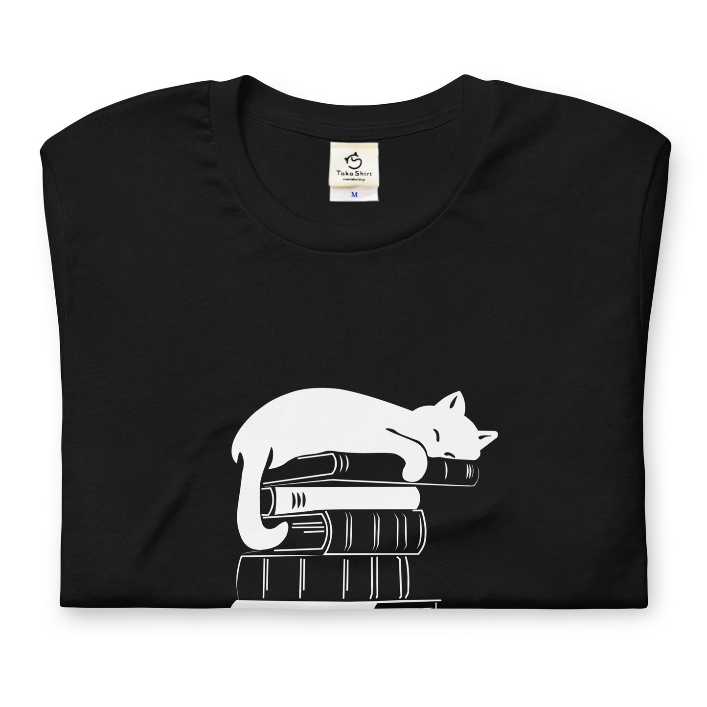 猫tシャツ ねこ 猫イラスト Cat & Book ｜アダルト&キッズサイズ.