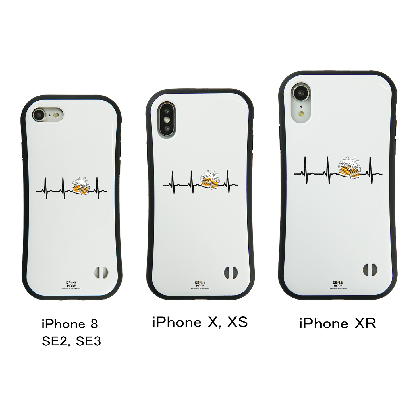 「ビールのハートビート」iPhoneケース おもしろデザイン｜酒好きに人気のDrunkmodeスマホケース｜ビール・焼酎・日本酒・ウイスキー好きにおすすめ｜プレゼントにも◎