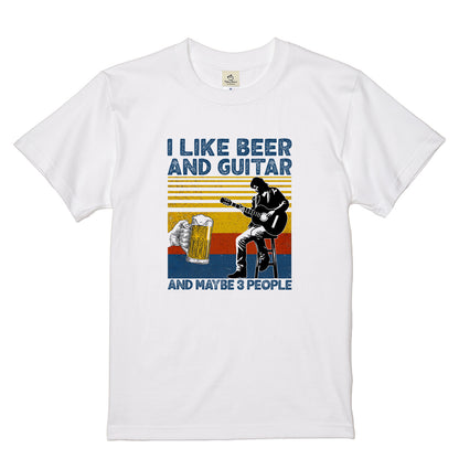 「I LIKE BEER AND MY GUITAR」ビール＆キャンプが好きTシャツ