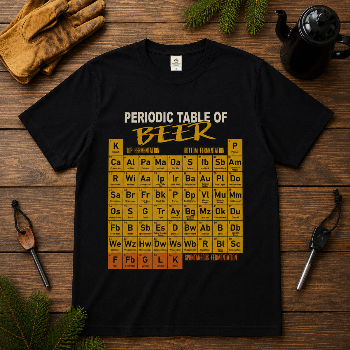 「Periodic Table of BEER 」シャツ ｜ ビール好き・クラフトビール・化学に人気