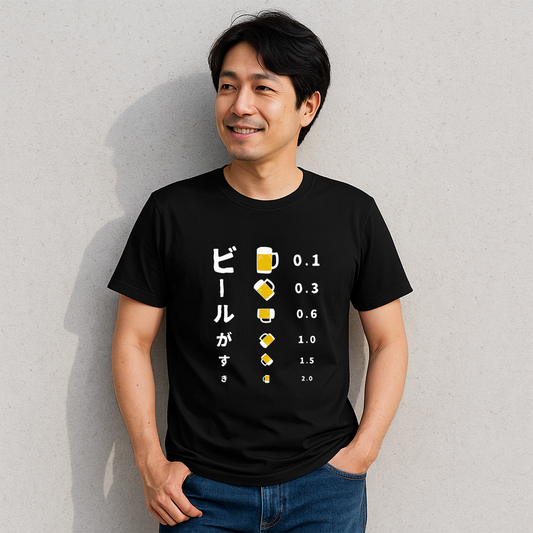 「ビールがすき」誕生日プレゼントにも最適！居酒屋・飲み会で話題の面白tシャツ｜日本酒・ビール・焼酎・ウイスキー好きにおすすめ