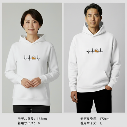 「ビールのハートビート 心電図」誕生日プレゼントにも最適！居酒屋・飲み会で話題の面白パーカー｜日本酒・ビール・焼酎・ウイスキー好きにおすすめ