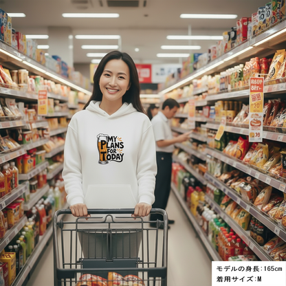 「MY PLAN FOR TODAY 」誕生日プレゼントにも最適！居酒屋・飲み会で話題の面白パーカー｜日本酒・ビール・焼酎・ウイスキー好きにおすすめ