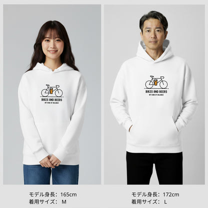「 BIKES AND BEERS 」誕生日プレゼントにも最適！居酒屋・飲み会で話題の面白パーカー｜日本酒・ビール・焼酎・ウイスキー好きにおすすめ