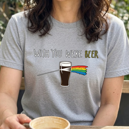 PRISM BEER | 手描き風 レトロ ロックグラフィック ビールグラス カジュアル Tシャツ【おもしろTシャツ・普段着・ストリート・ユニセックス・ギフトに最適】