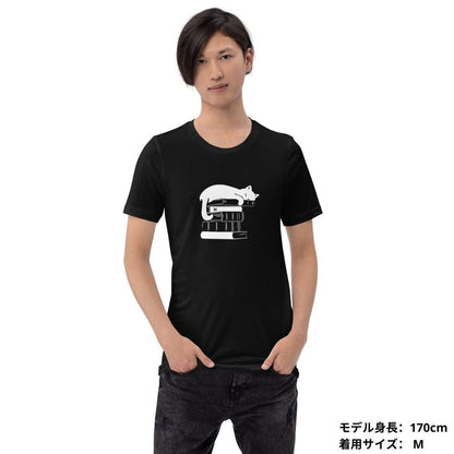 猫tシャツ ねこ 猫イラスト Cat & Book ｜アダルト&キッズサイズ.