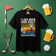 「I LIKE BEER AND GOLF」ビール＆ゴルフが好きTシャツ