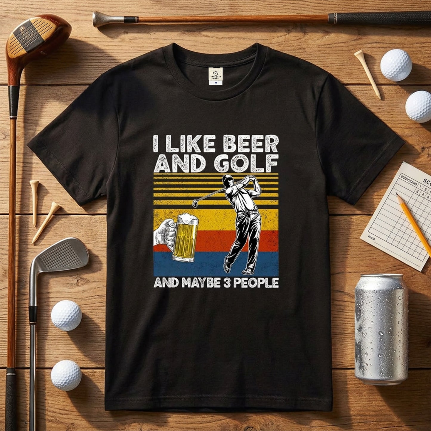 「I LIKE BEER AND GOLF」ビール＆ゴルフが好きTシャツ