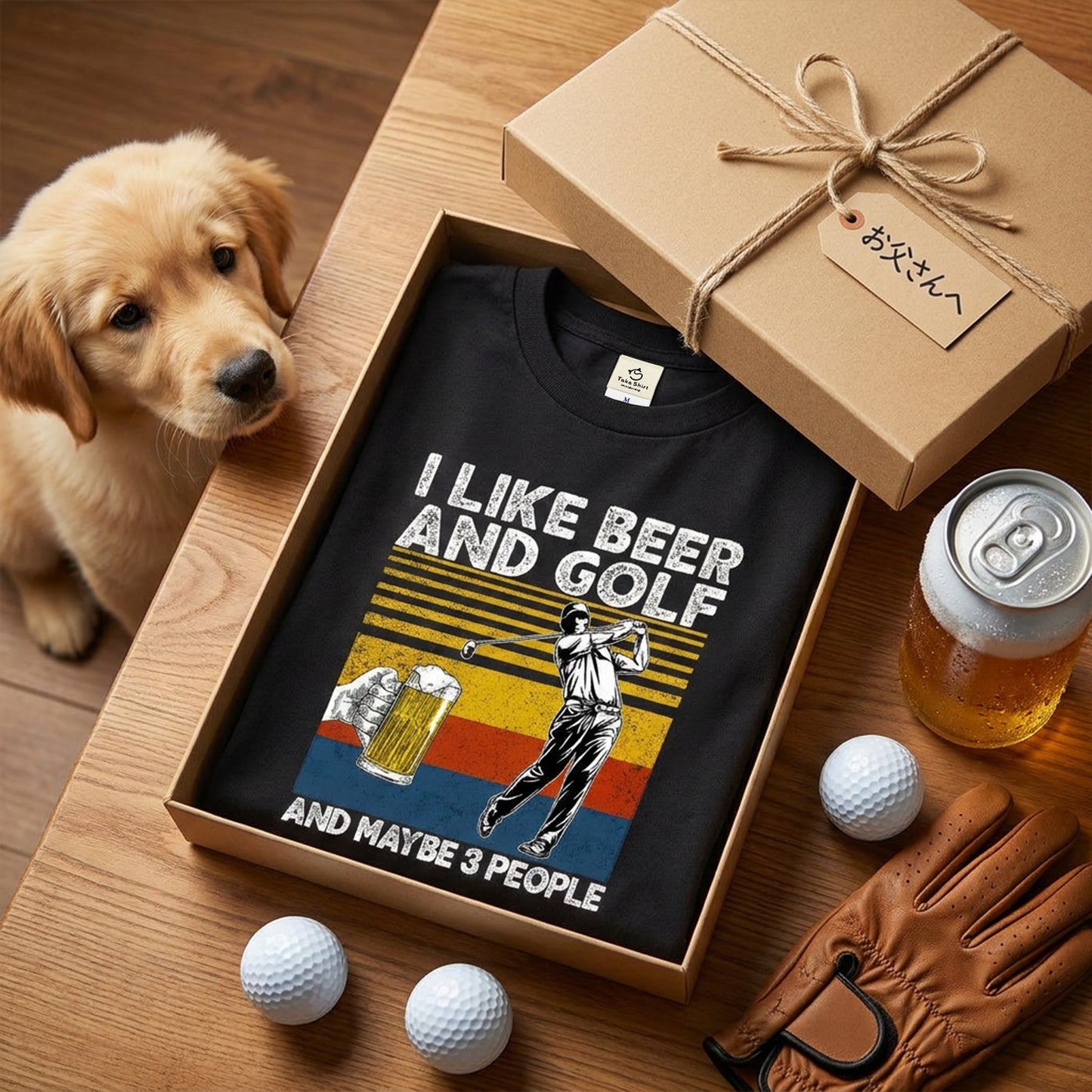 「I LIKE BEER AND GOLF」ビール＆ゴルフが好きTシャツ