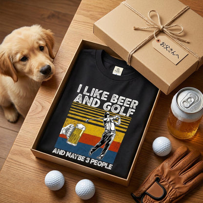 「I LIKE BEER AND GOLF」ビール＆ゴルフが好きTシャツ