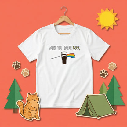 PRISM BEER | 手描き風 レトロ ロックグラフィック ビールグラス カジュアル Tシャツ【おもしろTシャツ・普段着・ストリート・ユニセックス・ギフトに最適】