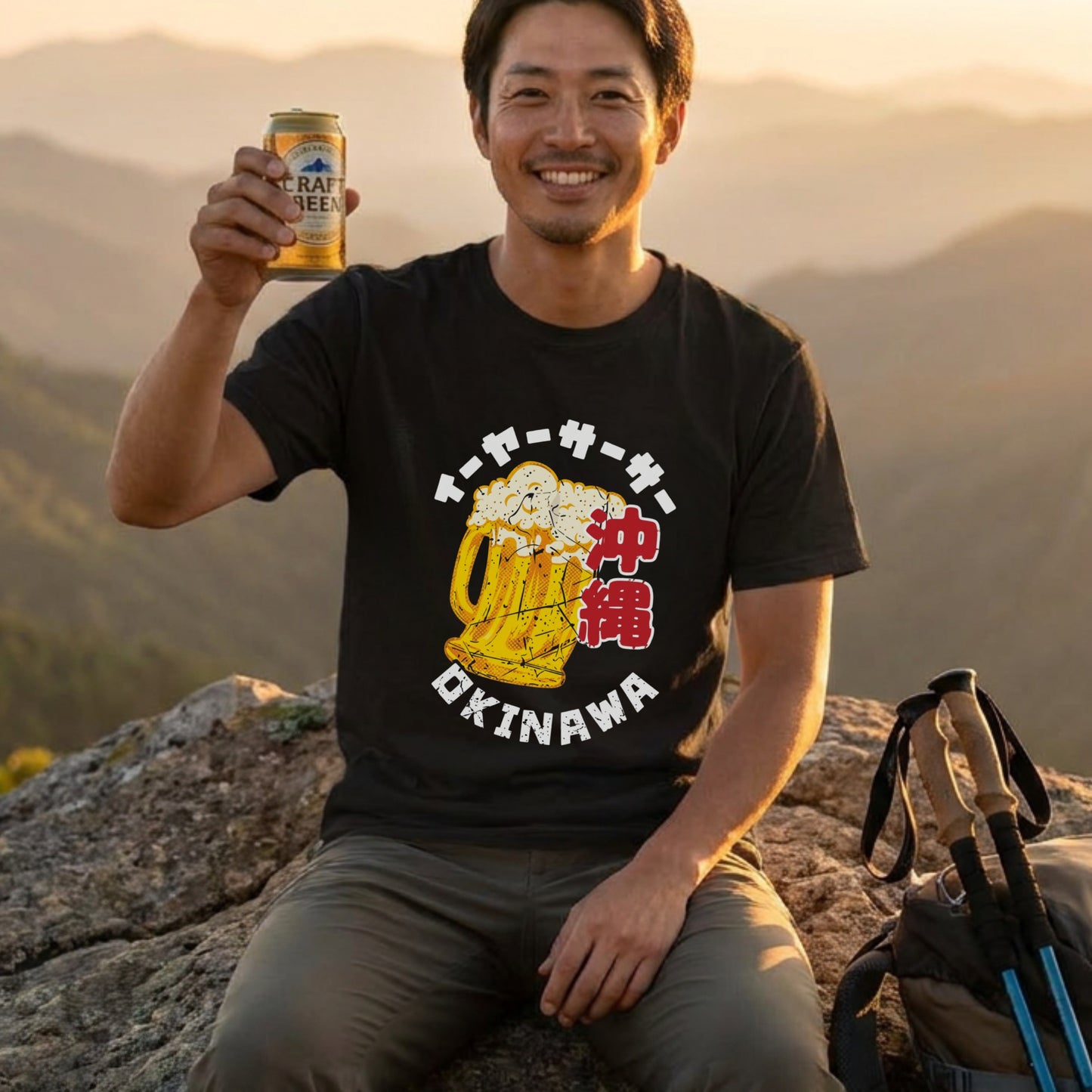 OKINAWA BEER | イーヤーサーサー 沖縄お土産風 面白Tシャツ【ビール好き・父の日ギフトに最適】