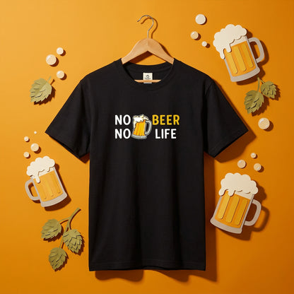 NO BEER NO LIFE｜飲み会でウケる面白Tシャツ【誕生日ギフトに最適】